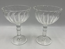 Image of Nkuku Santosa Champagne Borosilicate Glass Clear (Set of 2) H 14cm D 10cm New