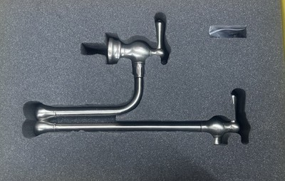 Perrin Rowe U.4799LS Edwardian Wall Mounted Pot Filler Polished Nickel New