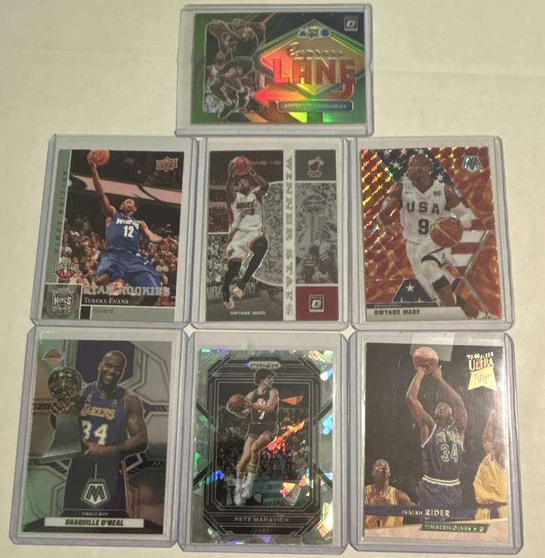 Legends Upper Deck 6-Card Lot Hardaway Evans Wade O'Neal Maravich Rookie Insert