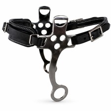 Horse Bit Adjustable Black Leather Padded Training Bitless Hackamore 35RT01