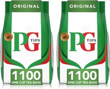 Image of PG Tips Original Tea, Food Solutions Big Pack, Black Tea, 1100 Tea Bags (2 Pack)