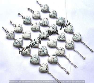 Sale Turquoise Gemstone Bracelets 925 Sterling Silver Plated Heart Jewellery Lot