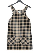 Monki Women's Playsuit XS Brown Checkered 100 Cotton Playsuit