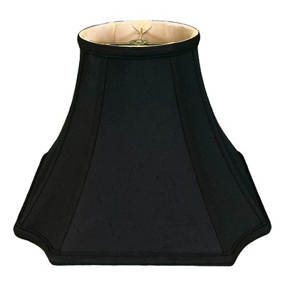 Square Inverted Cut Corner Basic Lamp Shade, Black/Gold 5 x 10 x 8