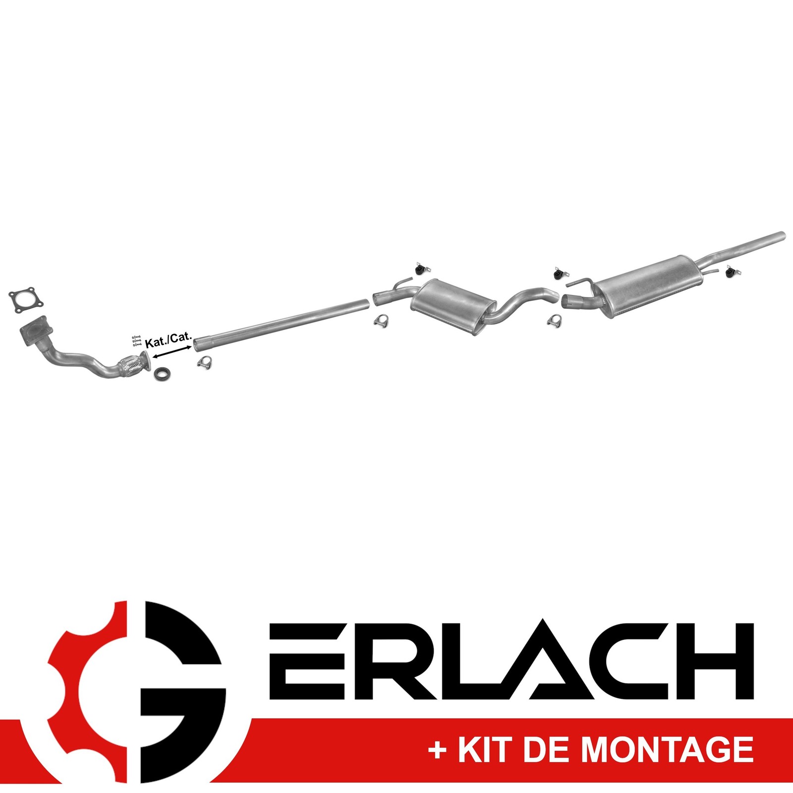 Pot d'échappement VW Vento 1.9 TDI réduisant le bruit moteur avec raccord de 50mm