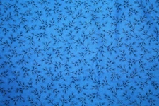 BLACK VINES ON BLUE FROM CRANSTON  - 100% COTTON FABRIC