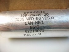 SPRAGUE TWIST LOC CAN CAPACITOR 1500 Uf 50 V. Dc. TALL CAN.