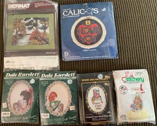 NOS Cross Stitch Crewel Sewing Craft Kits 6 Pc Lot