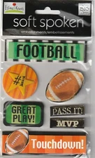 MAMBI Soft Spoken Ellen Kranz 3D Stickers FOOTBALL Theme 93964 Fast FREE Ship!