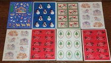 QTY 8 Vintag Assorted Hallmark Merry Christmas Holiday Snowmen Angels Stickers A