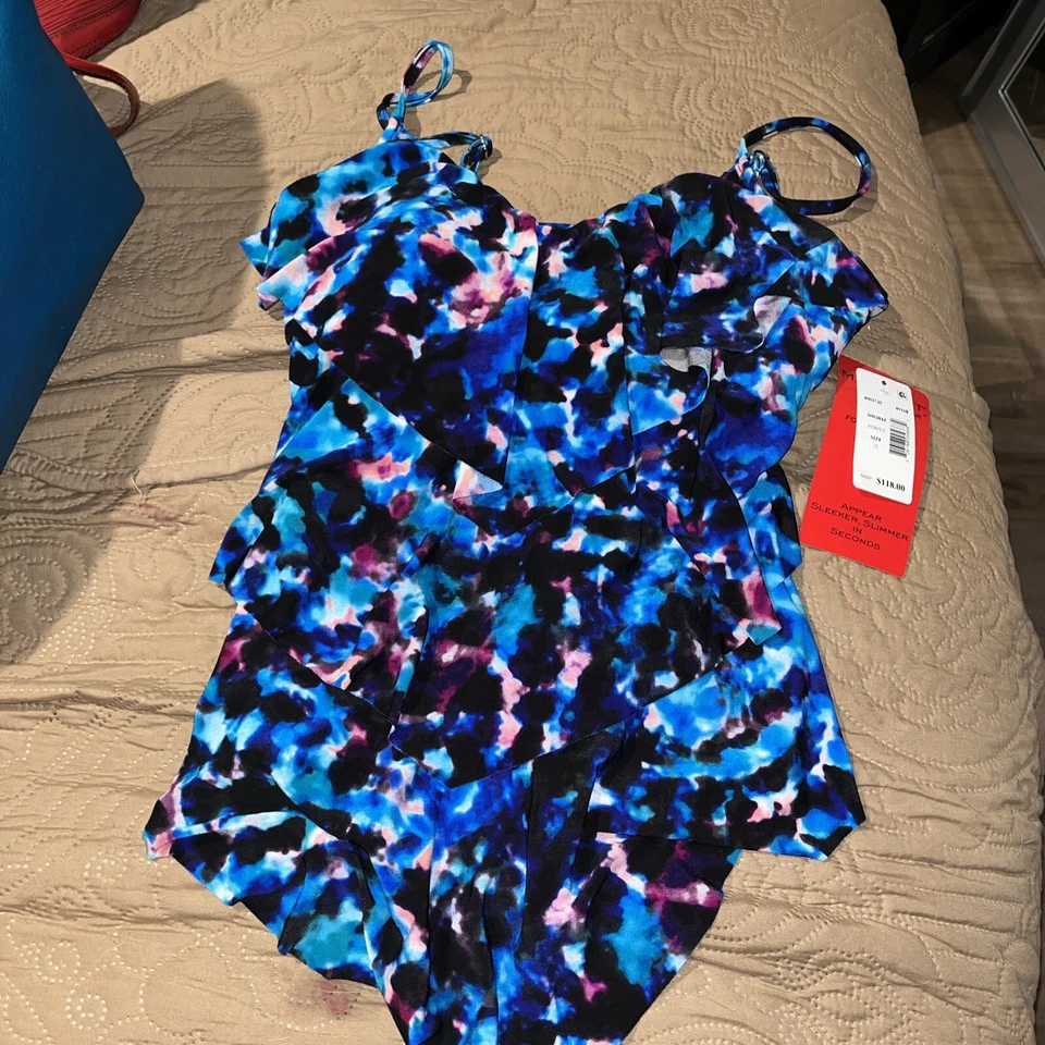 Traje de baño Tankini adelgazante en capas azul Magic-suit para mujer talla 12 Foto 2 de 3