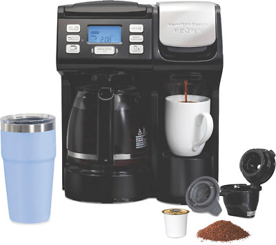 Hamilton Beach FlexBrew Trio 2-Way Coffee Maker, Black - Fast Brewing (49902)