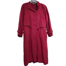 Fleet Street Women's Trench Rain Coat Size 10 Removable Lining Vintage 80s Burg