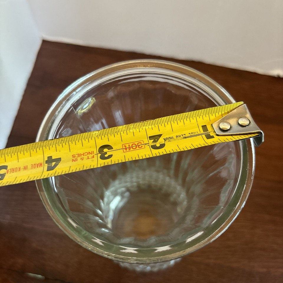 Vintage Clear Hoosier Glass Vase 4088A Ribbed Diamond Cut Pattern 8.5