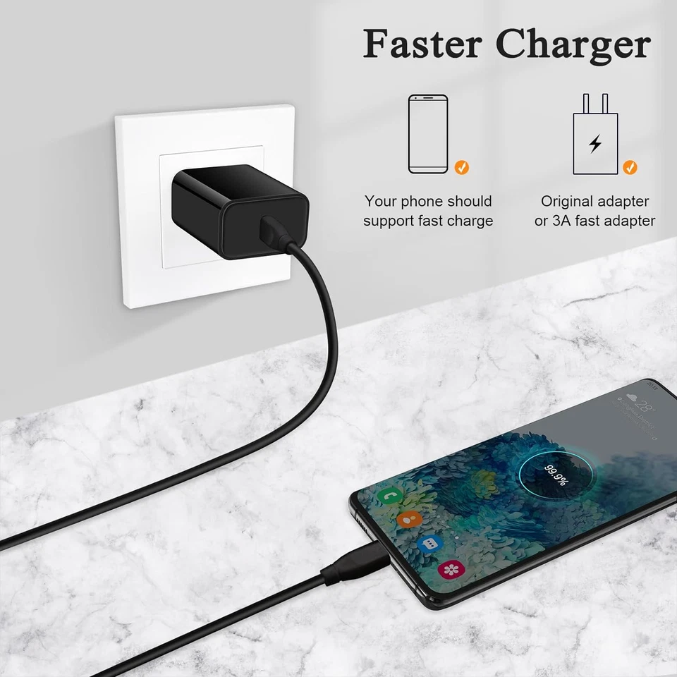 9ft USB-C Cable for Pixel & Samsung - 2Pack, Fast Charging, 2XL to Z Flip4 - Image 3 of 4