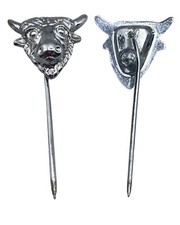 Antike viktorianische versilberte satanische Kult Gothic Ziegenkopf Teufel Stecknadel