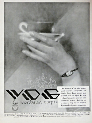 PRESSEWERBUNG 1929 VOG DIE MODISCHE DAMENUHR SIE IST SCHMUCK
