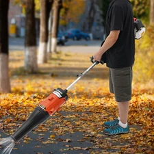 52cc Gas Power Sweeper Broom w/Blower Handheld Turf Lawn Grass Brush Clean Tool