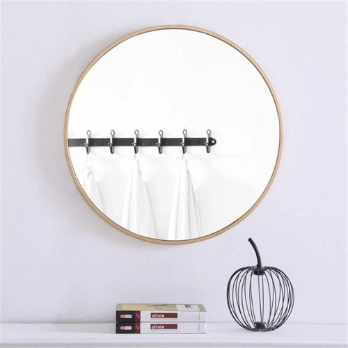 Elegant Decor Eternity 24" Round Metal Frame Mirror in Brass - Picture 2 of 8