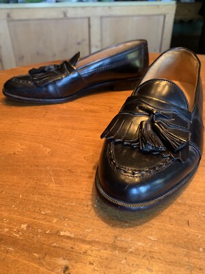 Johnston Murphy Cellini Black Kiltie Tassel Loafers Italy 9 