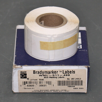 (250) Brady ID PRO Cable / Wire Marking Label Cartridge WML-511-499, Thermall