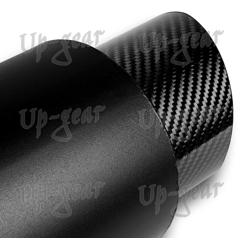 Universal 4" Carbon Fiber Slant Tip Black Stainless Exhaust Muffler 3" Inlet - Image 4 of 4