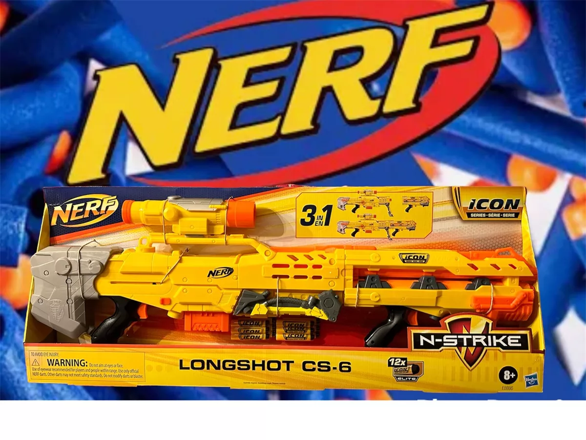 Nerf End-Strike Yellow Longshot CS-6 Sniper Rifle Dart Gun - With 2 Clips