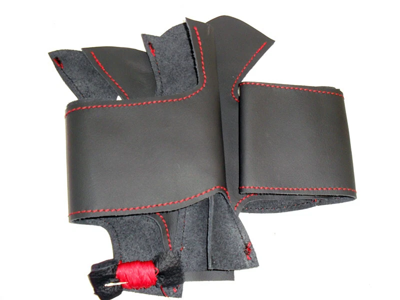 Cubiertas de volante compatibles con Fiat Panda 319 cuero negro para coser a mano - Imagen 2 de 4