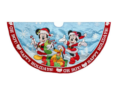 Kurt Adler DN7166 Weihnachtsbaum-Schmuck Rock 48'' Disney Mickey Minnie Rot Satin