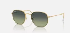 Ray-Ban Sunglasses RB3548 001/51 Gold Hexagonal Frames w/ Green Gradient Lenses