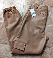 New Vylette sz Jr 11 Faux Leather Cargo Jogger Pants brown or tan 2800