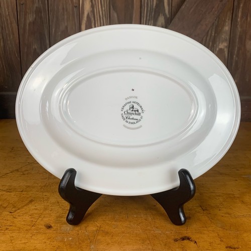 Churchill Chateau Kerafine Hotelware 10" Oval Serving Platter Damask England - 第 4/9 張圖片