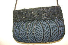 Vintage Holiday/Christmas/ New Year's/ Party/ Prom Black beaded purse