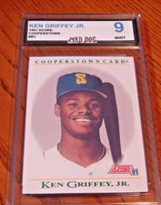 KEN GRIFFEY JR****1991 SCORE Cooperstown #B3---MINT 9***MARINERS***Mad Dog