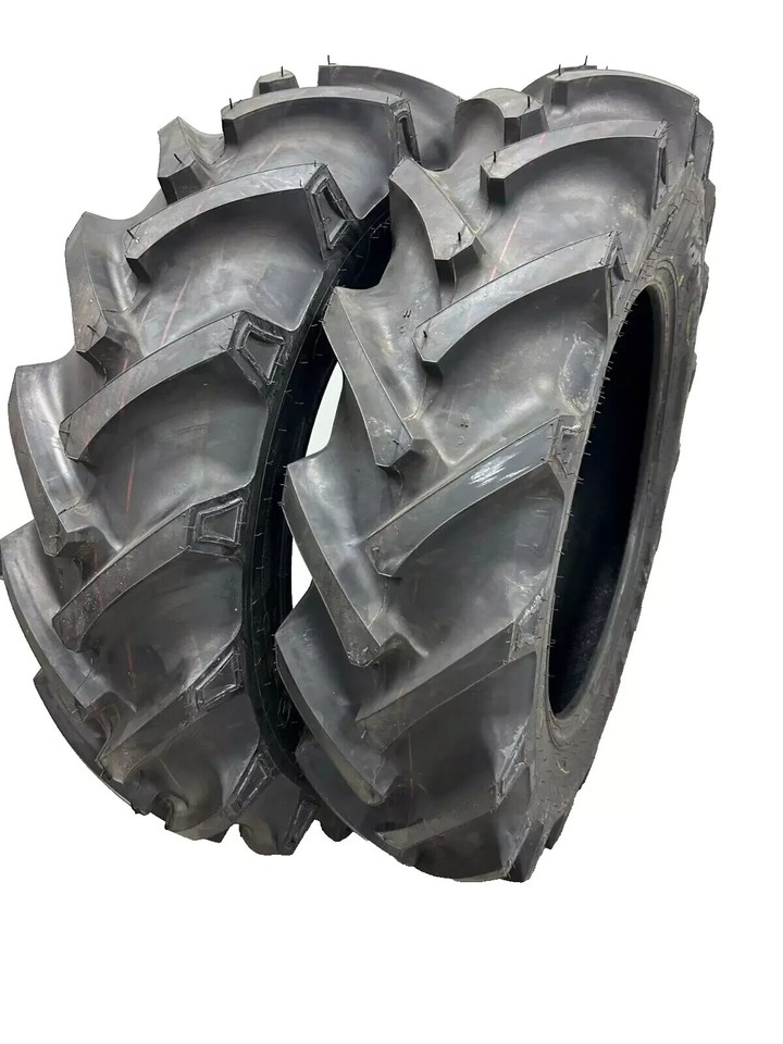 Two 12.4-28 Lug R1 Rear Tractor Tires with tubes 8 Ply 12428 Heavy Duty ...