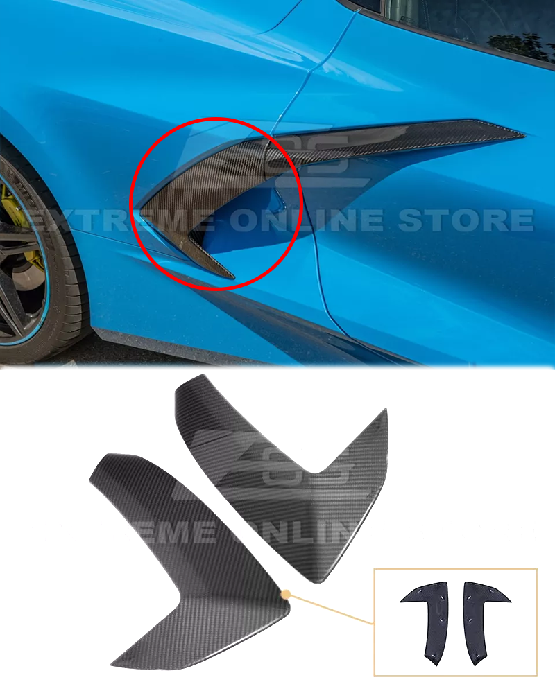 Pair Side Fender Vent Door Scoop For 20-Up Corvette C8 Stingray