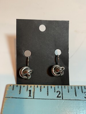 ピアス　No.5206 Vintage Patent Number 3.176.475 Silver Tone Screw Earrings Knot | eBay