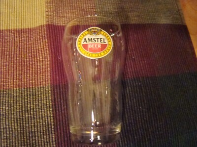 SET OF 5 VINTAGE AMSTEL BEER GLASSES IN ORIGINAL BOX 5'' HIGH