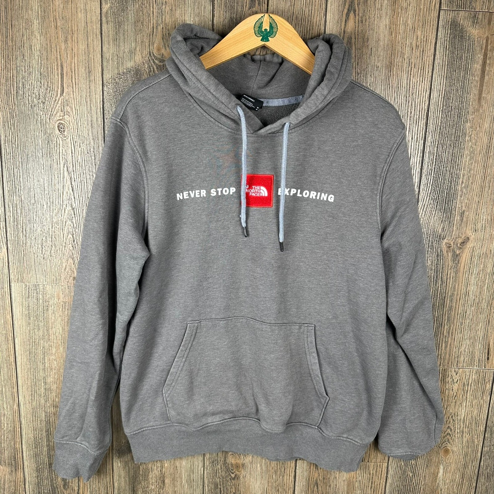 The North Face Never Stop Exploring Hoodie Pullover Sweatshirt for Men in Gray Size Medium