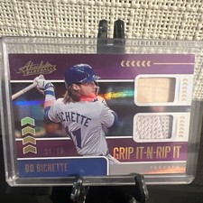 2020 Panini Absolute Bo Bichette Grip It N Rip It Bat & Jersey Dual Relic /25