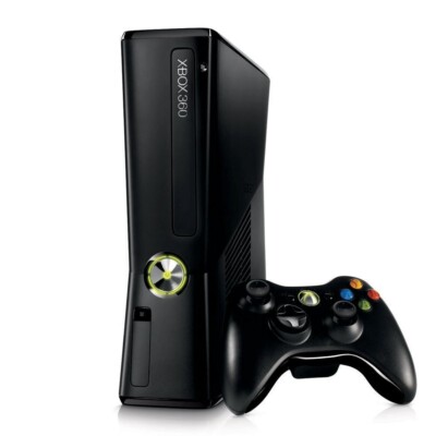 Xbox 360 Slim Game Console Bundle with 1 OEM Controller Tested & Works! G