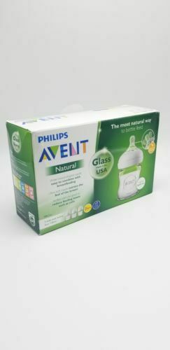 Sealed Philips AVENT 4oz Wide-Neck Natural Glass Baby Bottle