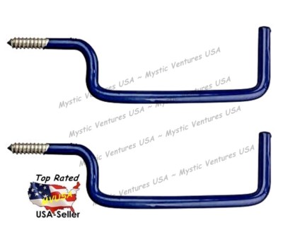 2ct 7.5'' Jumbo Heavy Duty 3/8'' Vinyl Coated LADDER Hooks for Tools Storage More!