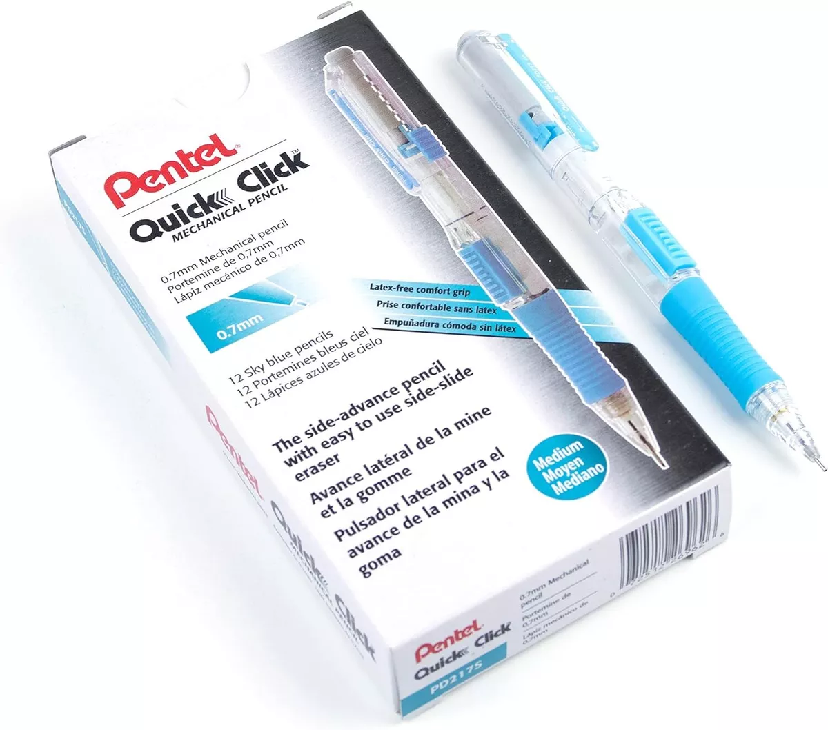 Pentel QUICK CLICK Mechanical Pencil 0.7mm Sky Blue Barrel Box