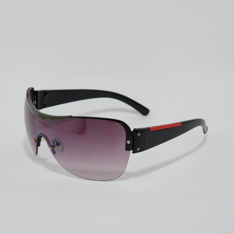 Aviator Sunglasses for Men and Women Black Frameless Smoke Gradient Lens S68037-image