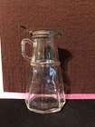 Vintage Hazel Atlas Clear Depression Glass Syrup Molasses Pitcher Metal top  g