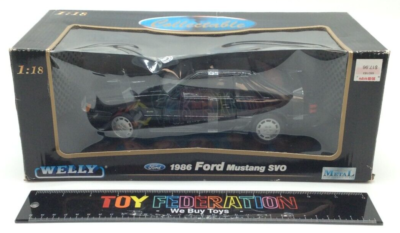 WELLY: 1986 FORD MUSTANG SVO (Black) Item# 12524A-W - 1:18 Diecast