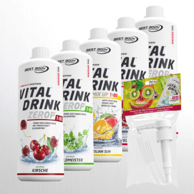 Best Body Nutrition Vital Drink  Zerop 5 x 1000 ml + 1 Dosierpumpe 11,76 /Ltr.