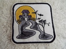 Halloween Haunted House 3-3/4" Embroidered Iron-on Patch E20 