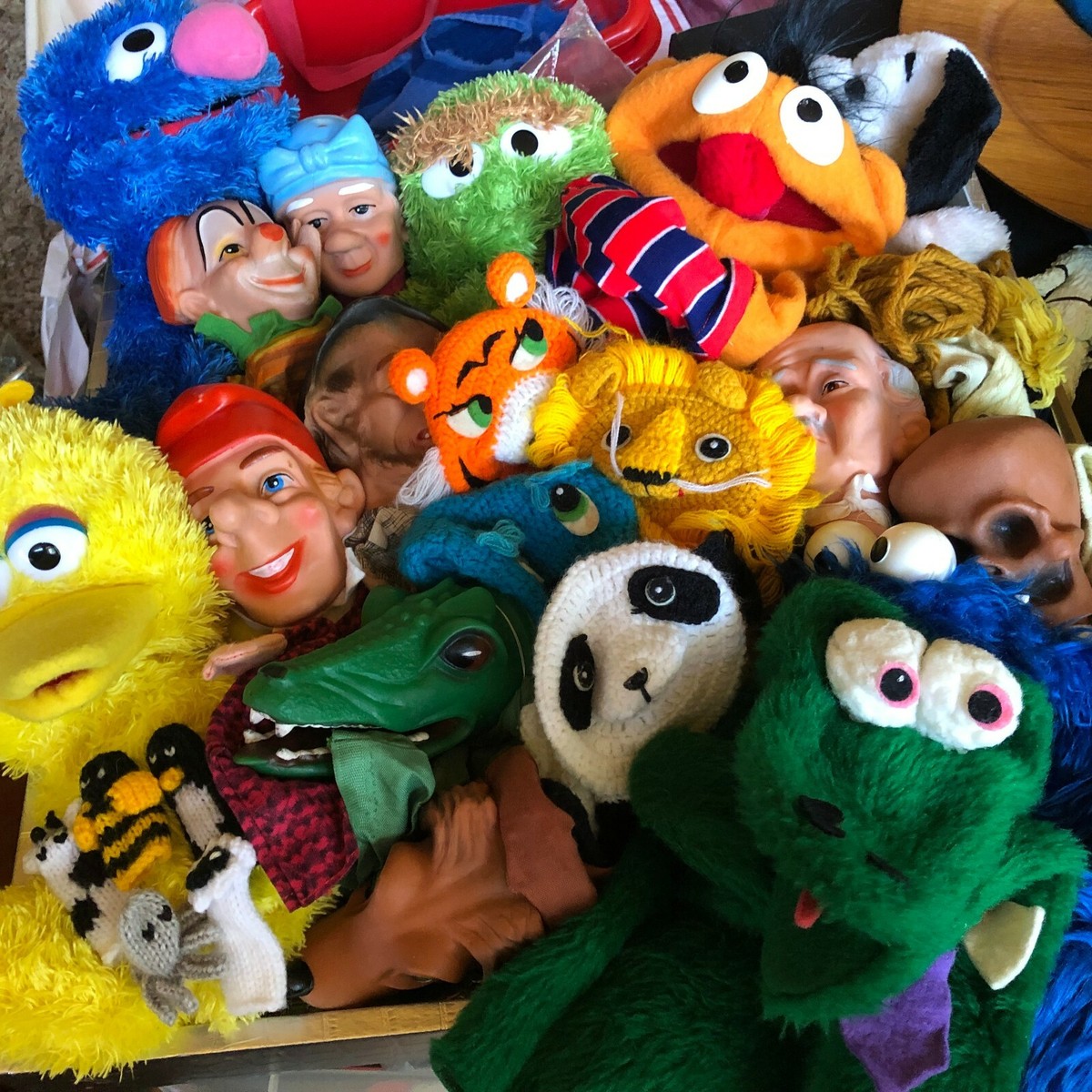 Vintage Hand Puppets Sesame Street, German Rubber Head, Muppets